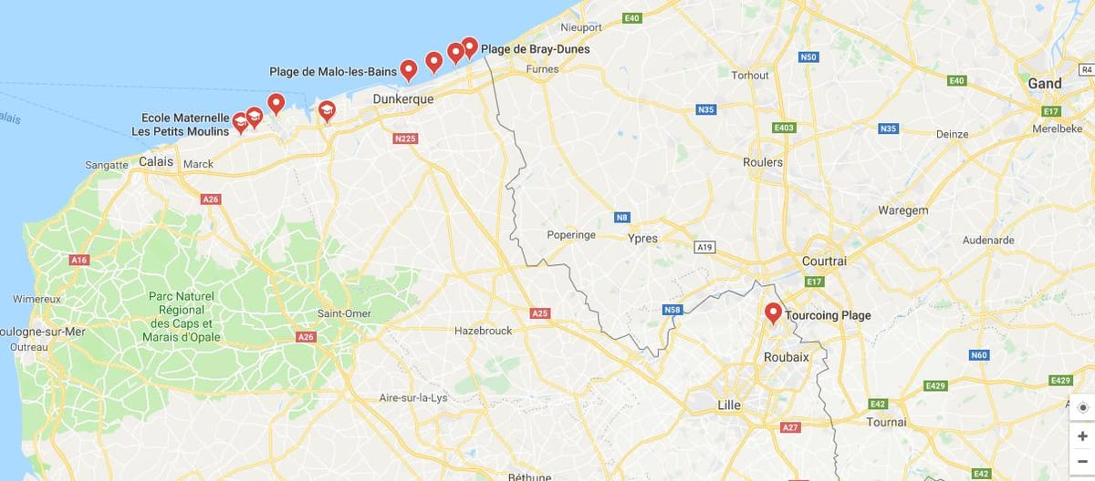 Lille beach haritası