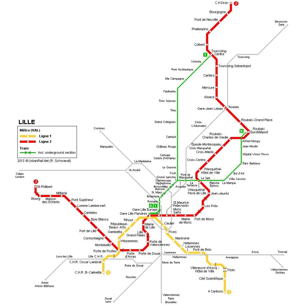 Lille tren haritası