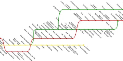 Lille tramvay haritası